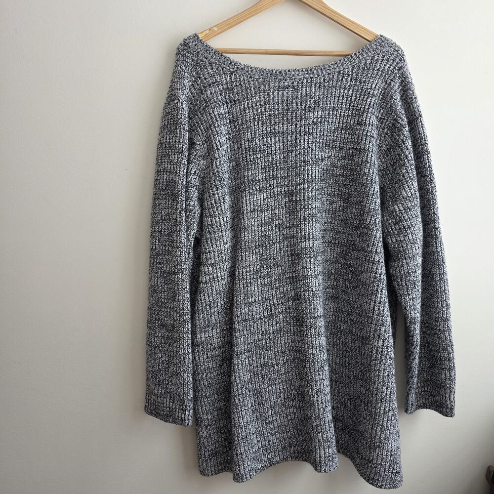 Torrid Sweater Open Knit Pullover‎ Sweater Grey Black 5 Rib Cozy Texture Grunge - Picture 2 of 7